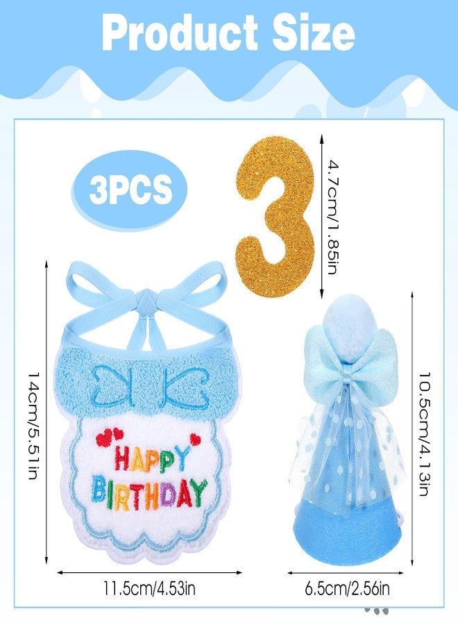 Aeaocvo Blue Cat Birthday Hat, Cats Party Bandana Hat Numbers for Pet Birthdays Decorations - Image 2